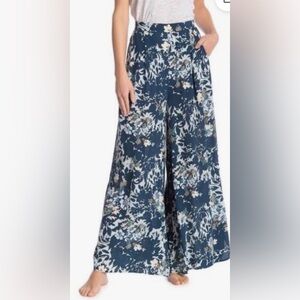 Free People Intimately Flowy Blue Floral Palazzo Pants in blue combo